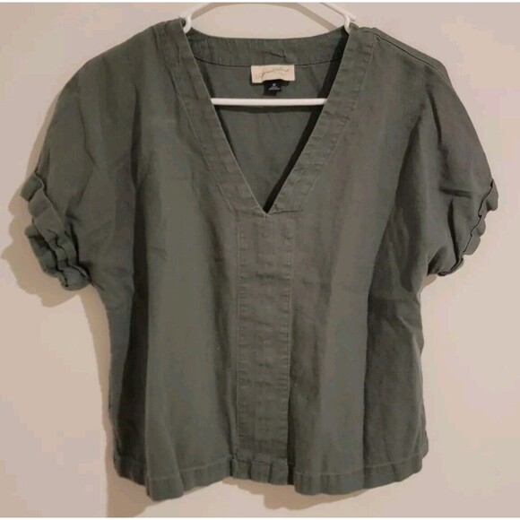 Universal Thread Womens Top Size Medium‎ M Green Linen Fairy Boho - Picture 1 of 6